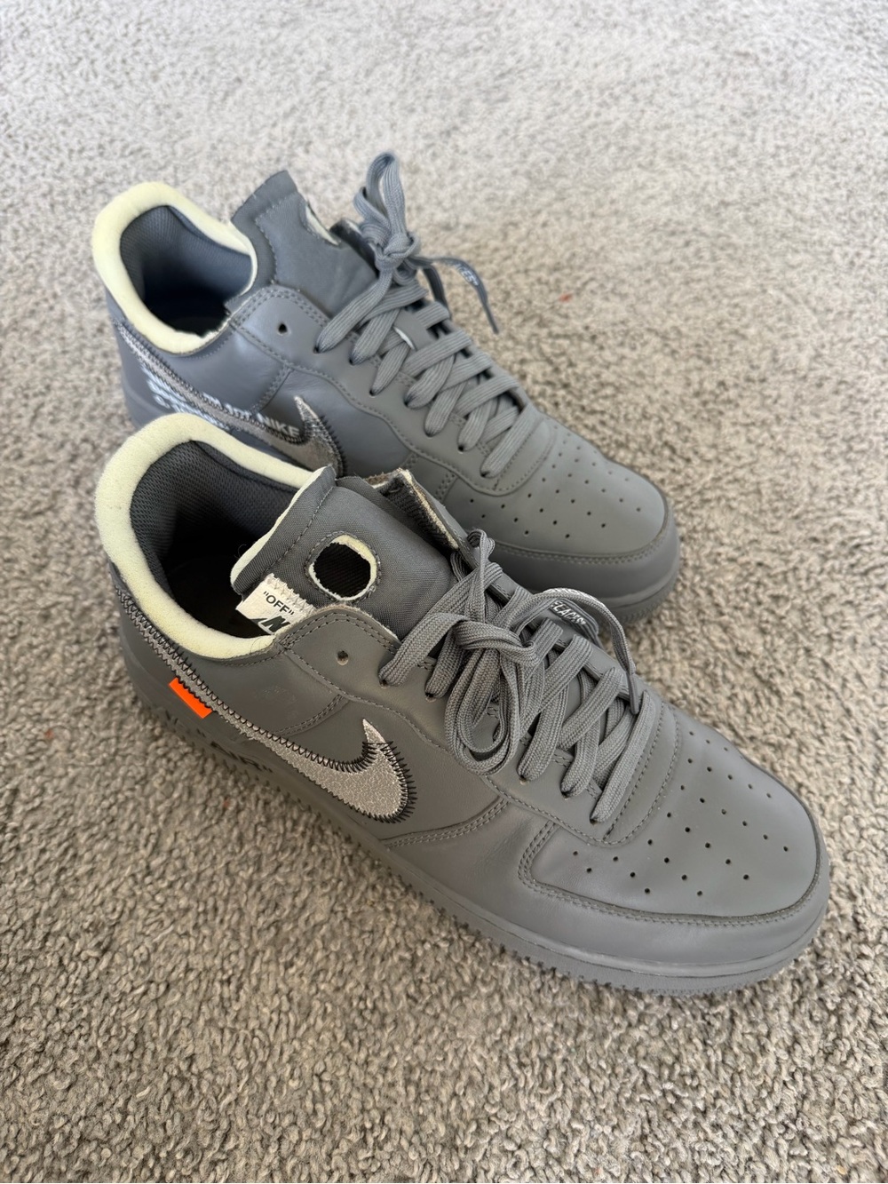 Nike Men's Gray Off-White x Air Force 1 Low Sneakers Make Offer!!! - Picture 5 of 10